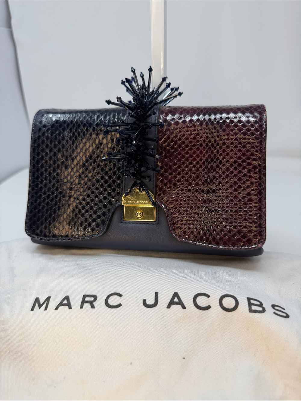 Marc Jacobs Collection RARE Genuine Python Cliky Embellished Evening Bag